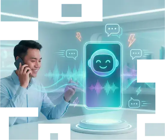 AI-powered voice assistant supporting a customer call
