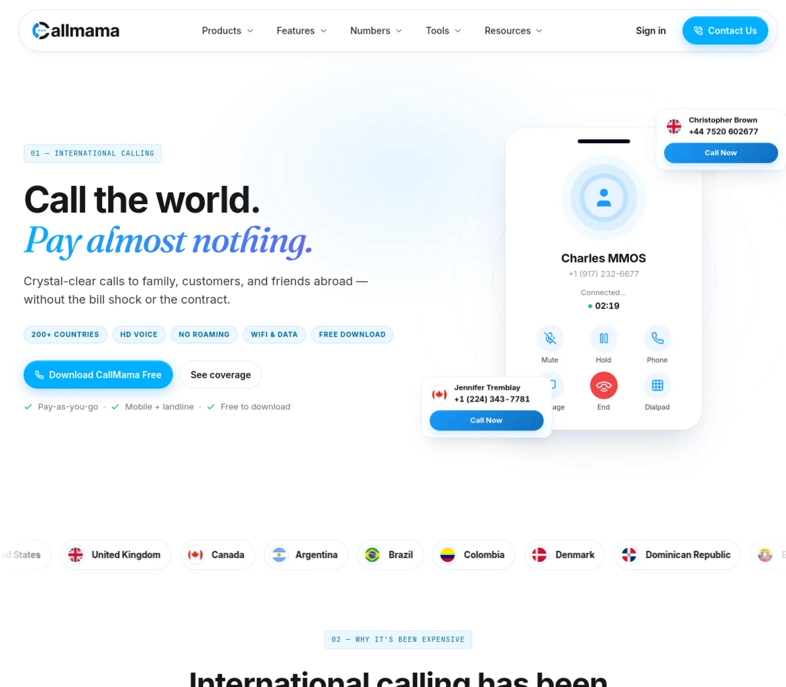 CallMama official international calling page