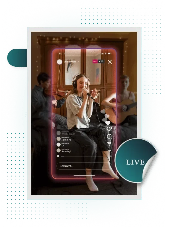 Live video streaming and broadcasting application